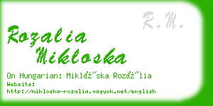 rozalia mikloska business card